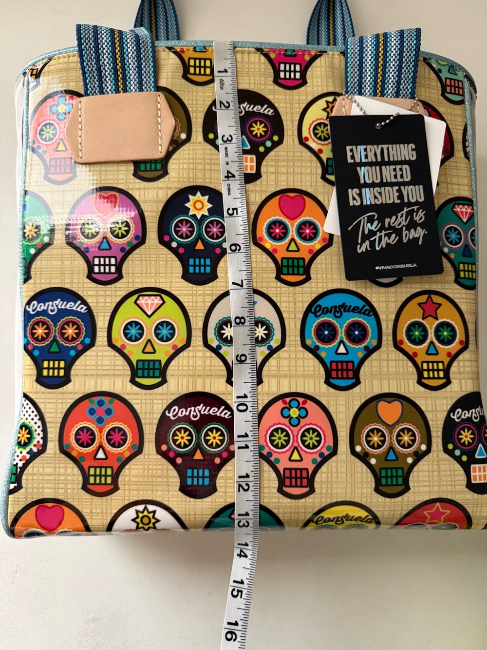 Consuela Sugar Skull Classic Tote Bag Shopper Calavera De Azucar Mexican Boho - Picture 10 of 12